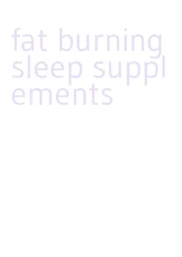 fat burning sleep supplements