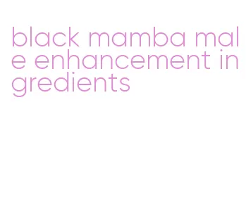 black mamba male enhancement ingredients