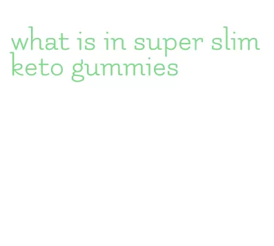 what is in super slim keto gummies